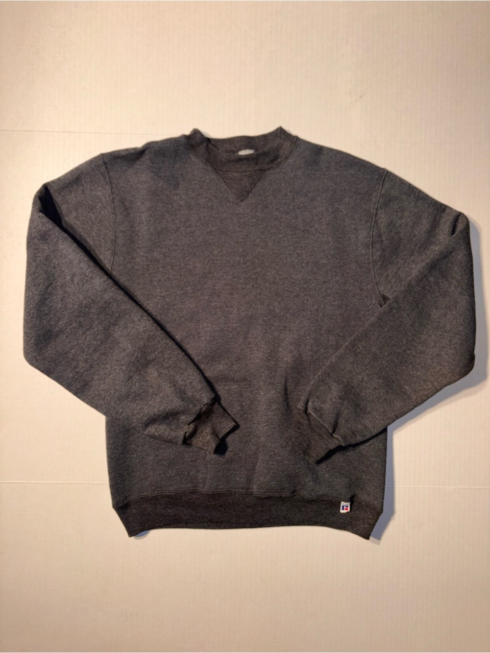 Vtg Russell Athletic Heather Gray 90’s USA Pullover Crewneck Sweatshirt Sz Small
